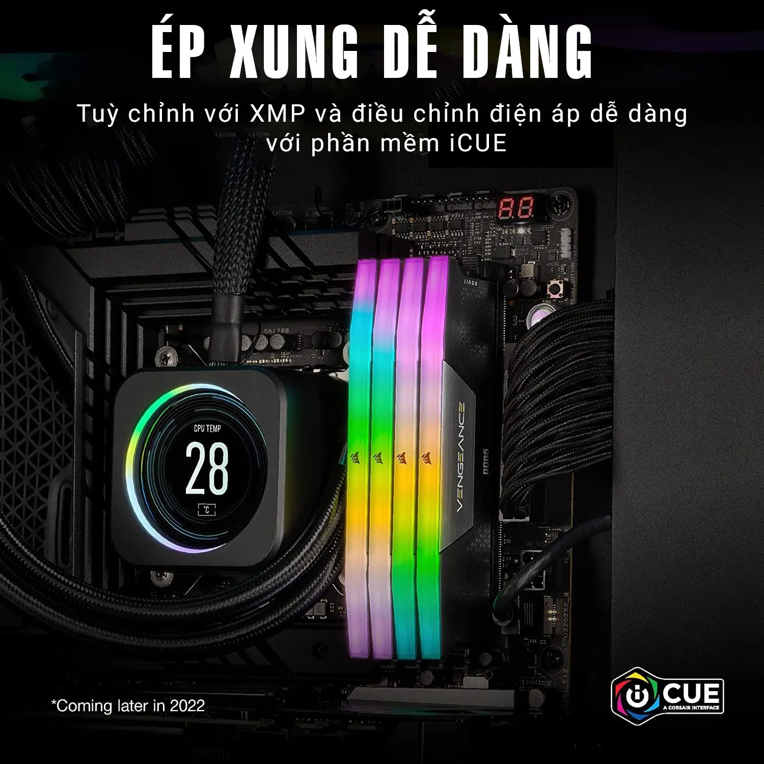 Ram Desktop Corsair Vengeance RGB White Heatspreader (CMH32GX5M2B5200C40W) 32GB (2x16GB) DDR5 5200MHz